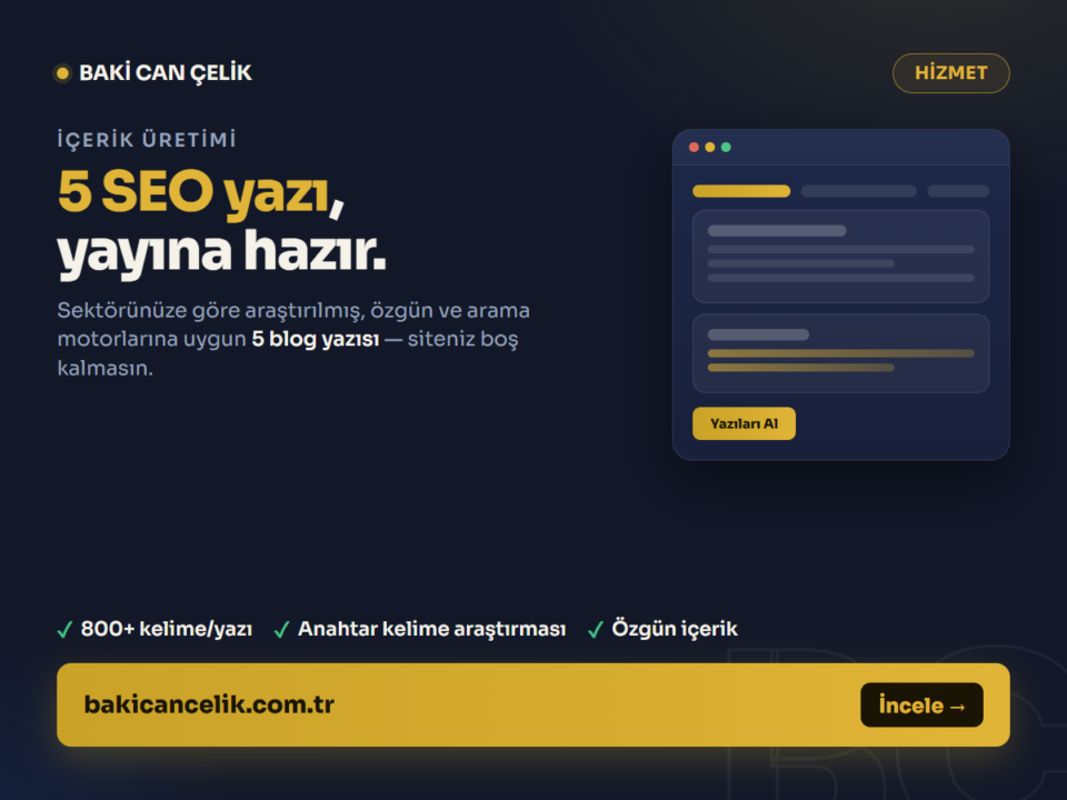 İçerik Paketi 5 SEO Yazı — hizmet görseli